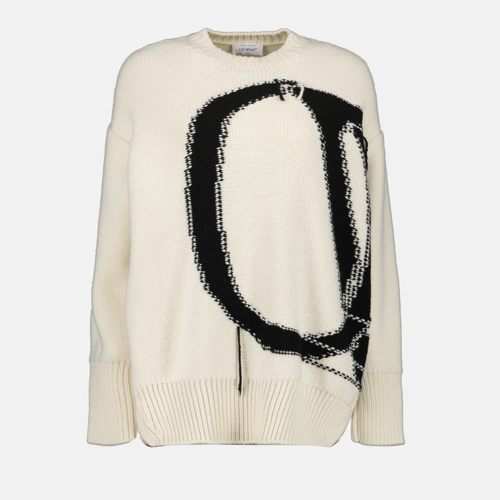 Maille Pull oversize OW Off-White Beige Femme