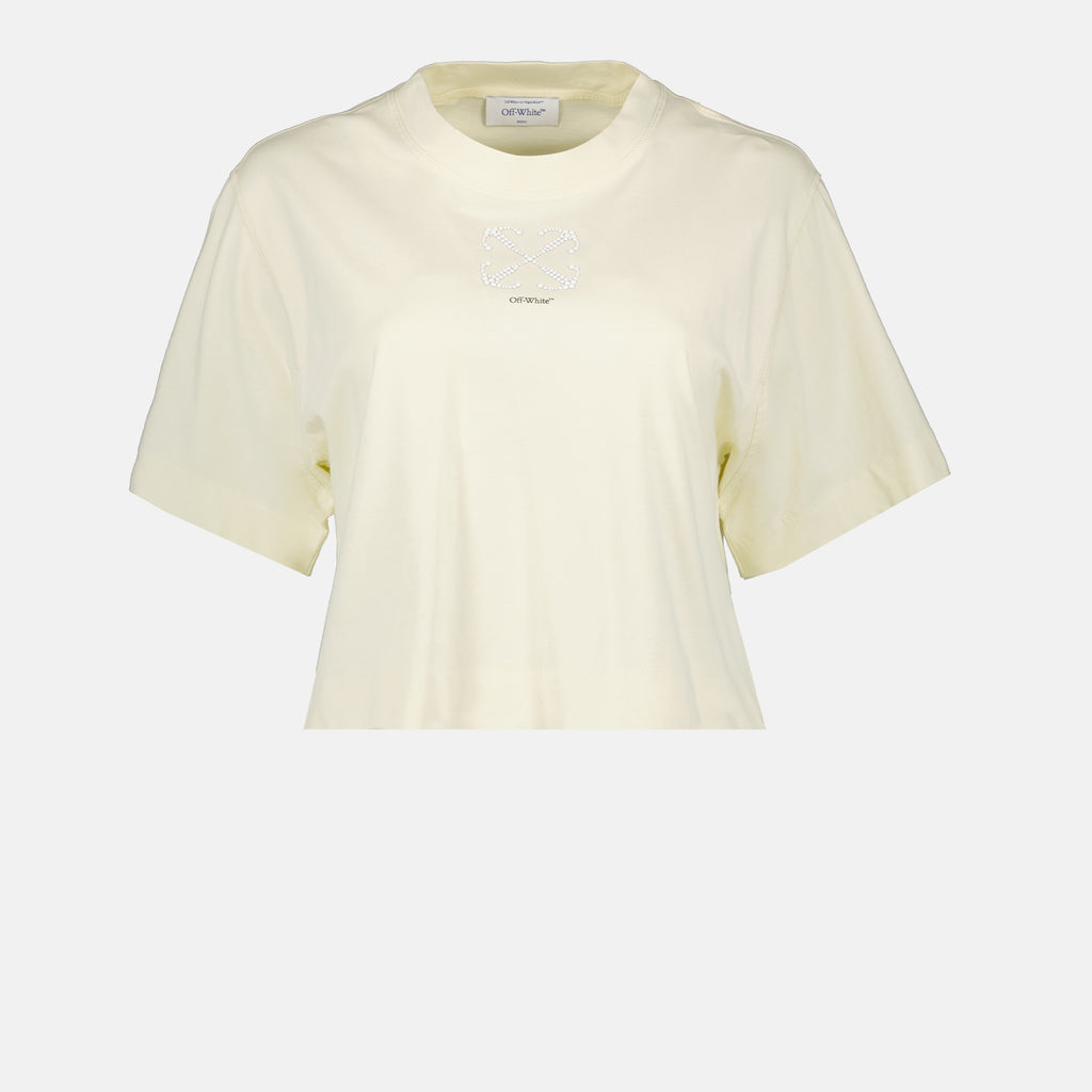 Camisetas T-shirt Arrow pearls Off-White Beige Femme