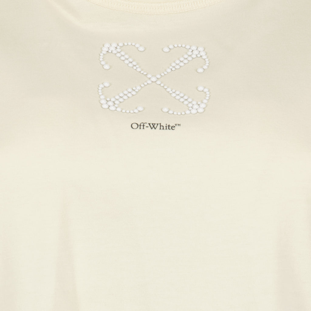 Camisetas T-shirt Arrow pearls Off-White Beige Femme