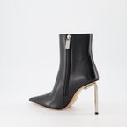 Boots Silver Heeled Ankle Boots Off-White Black Women