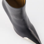 Boots Silver Heeled Ankle Boots Off-White Black Women