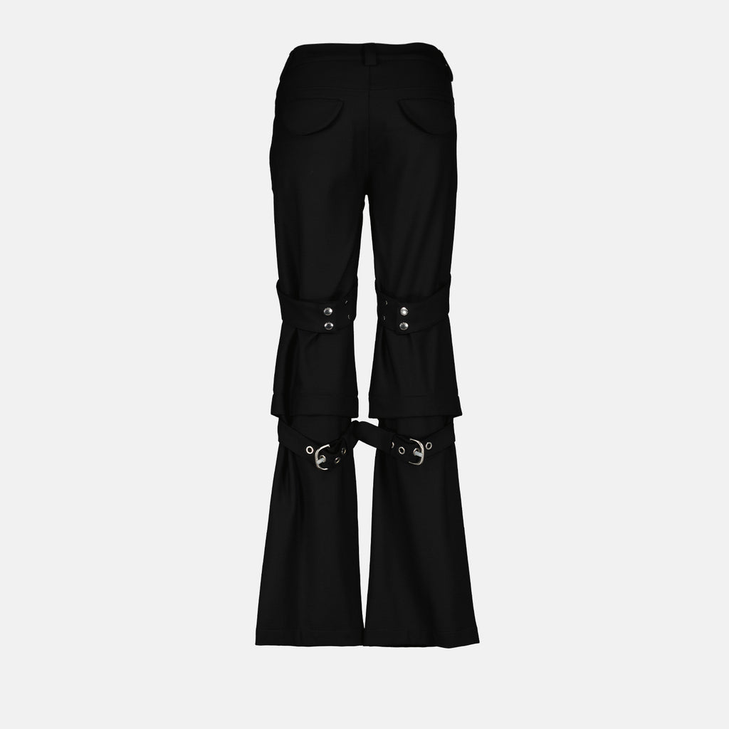 Pantaloni Pantaloni Cargo in Lana Off-White Nero Femme