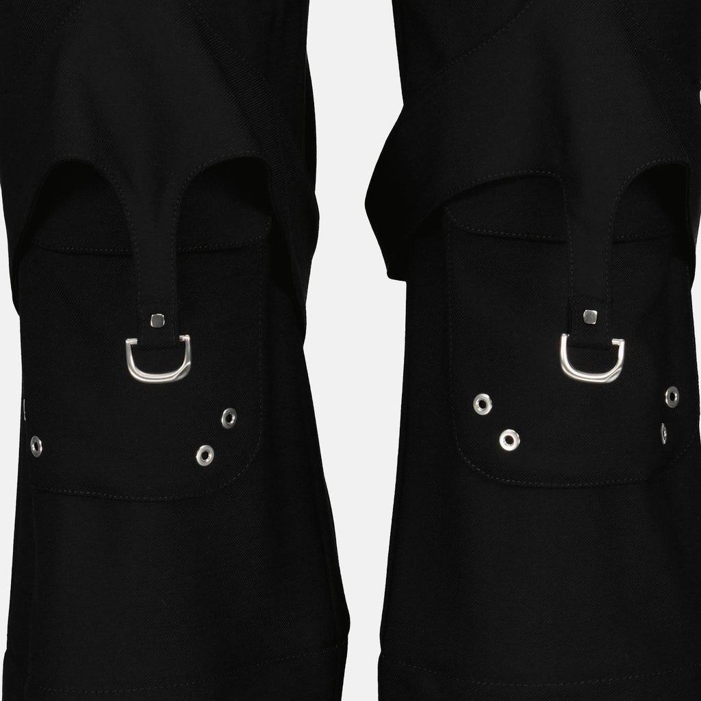 Pantaloni Pantaloni Cargo in Lana Off-White Nero Femme