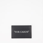 Pequenos artigos de couro Porte-cartes Bookish For Cards Off-White Preto Homme