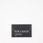 Pequenos artigos de couro Porte-cartes Bookish For Cards Off-White Preto Homme