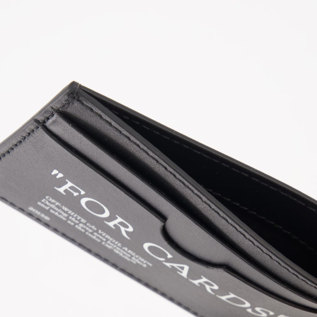 Pequenos artigos de couro Porte-cartes Bookish For Cards Off-White Preto Homme