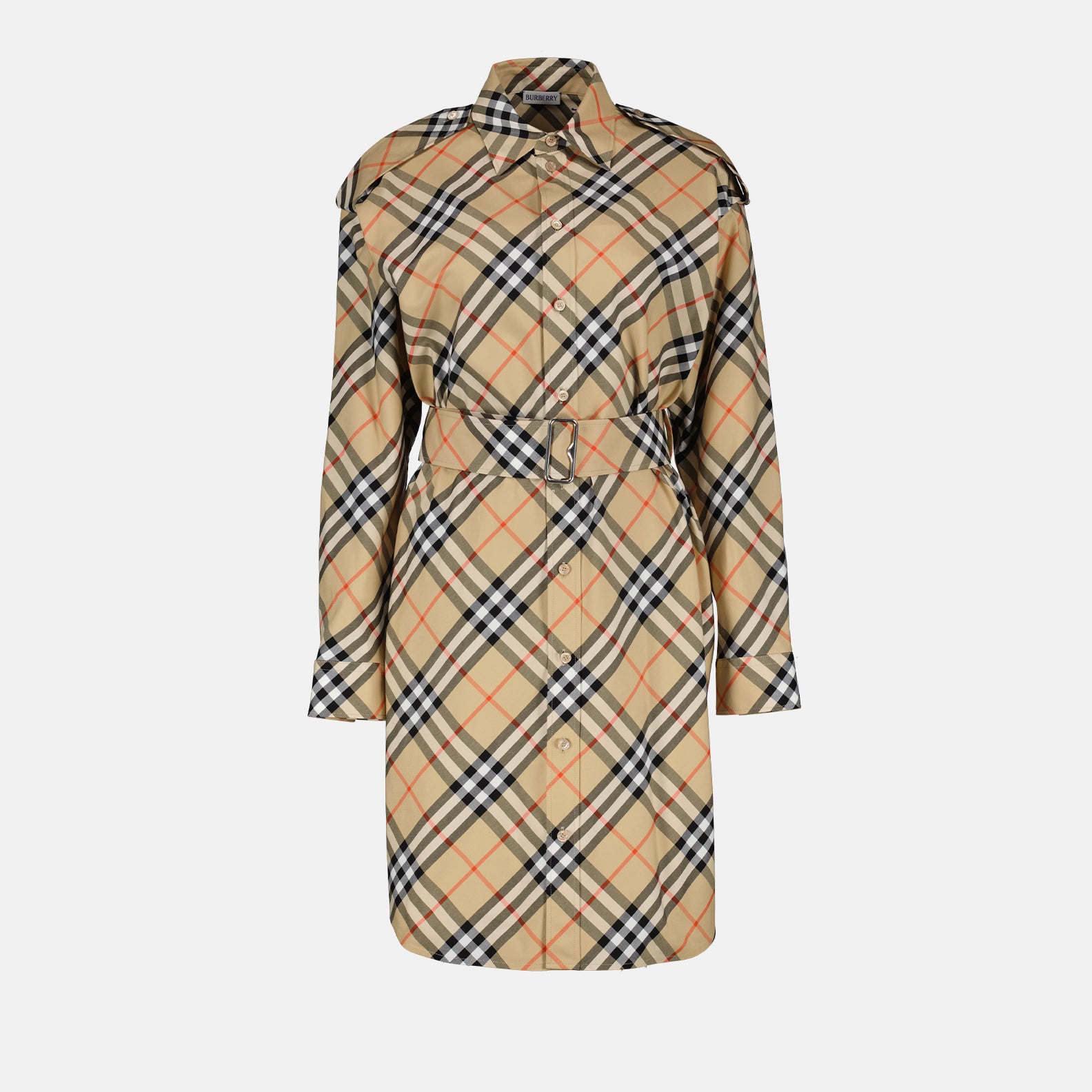 Dresses Checked Shirt Dress Burberry Beige Femme