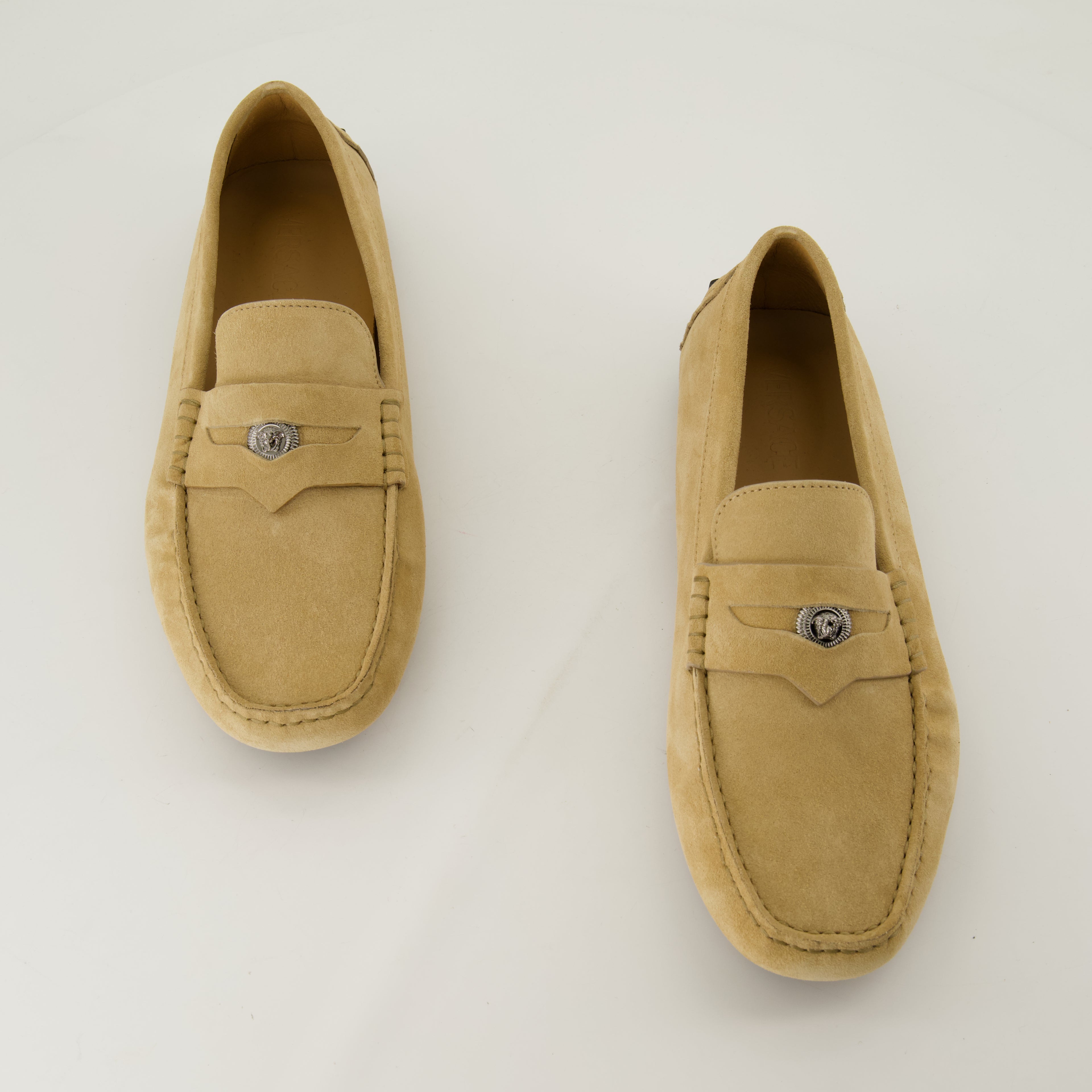 Loafers Suede Loafers Versace Beige Homme