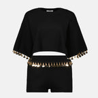 T-Shirts Kurzer Strickpullover Rabanne Schwarz Femme
