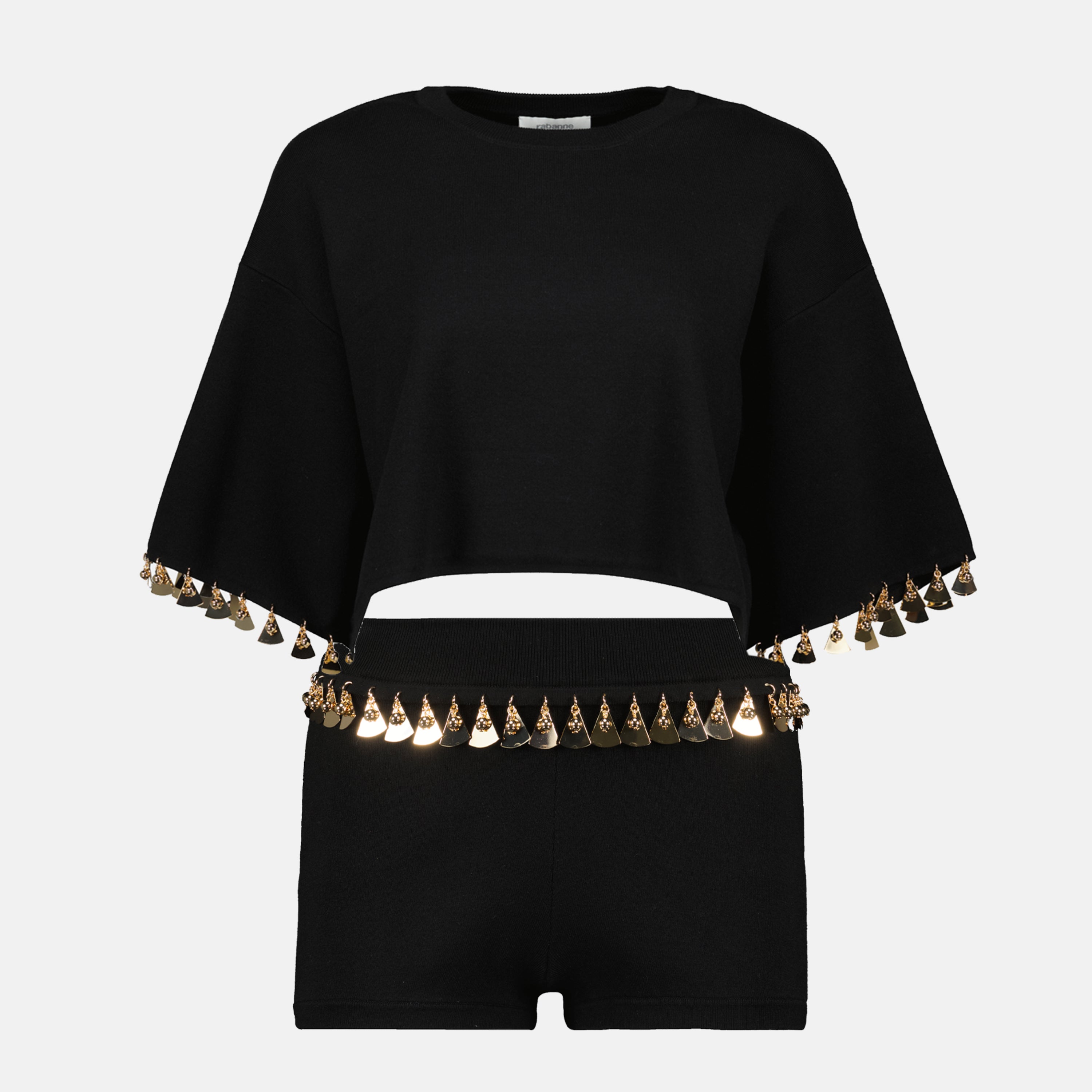 Shorts Short en maille Rabanne Noir Femme