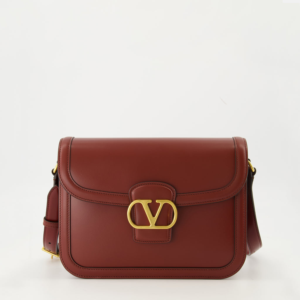 Sacs bandoulière Sac VLogo en cuir bordeaux Valentino Garavani Bordeaux Femme