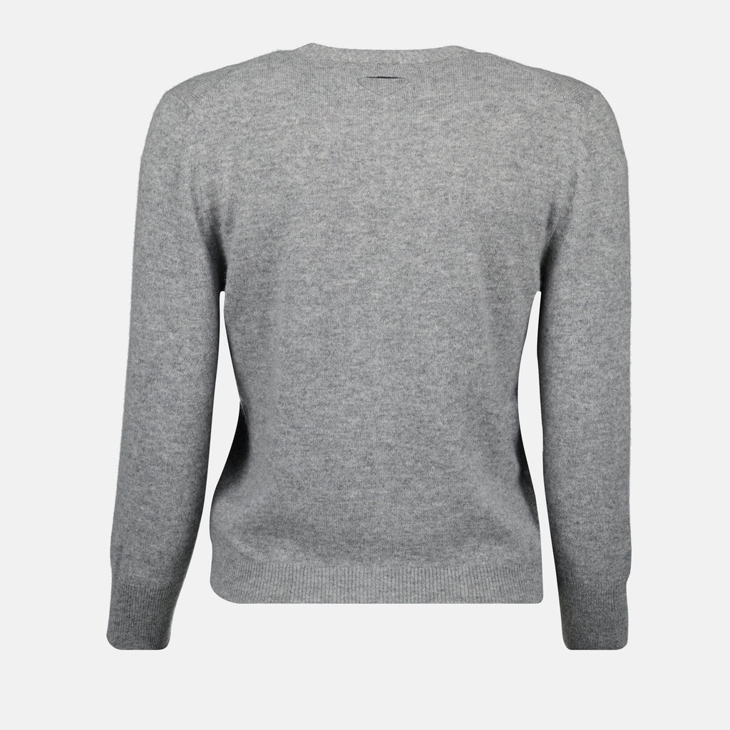 프라다 여성 울 카디건 이미지 - 2025 가을-겨울 시즌 - 뒷면 보기