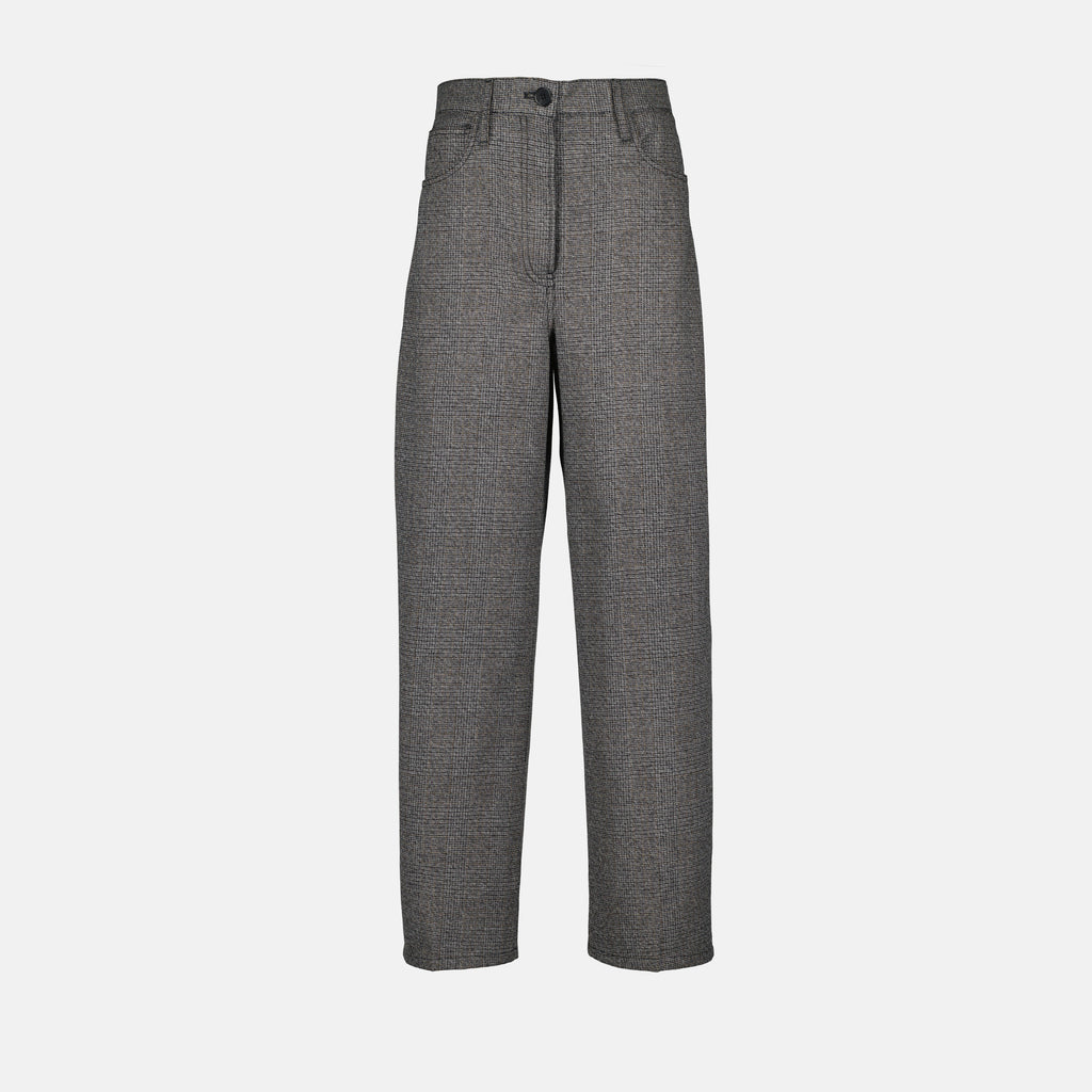 Image of the Prada Women's Checkered Pants - Fall-Winter 2025 - Front View