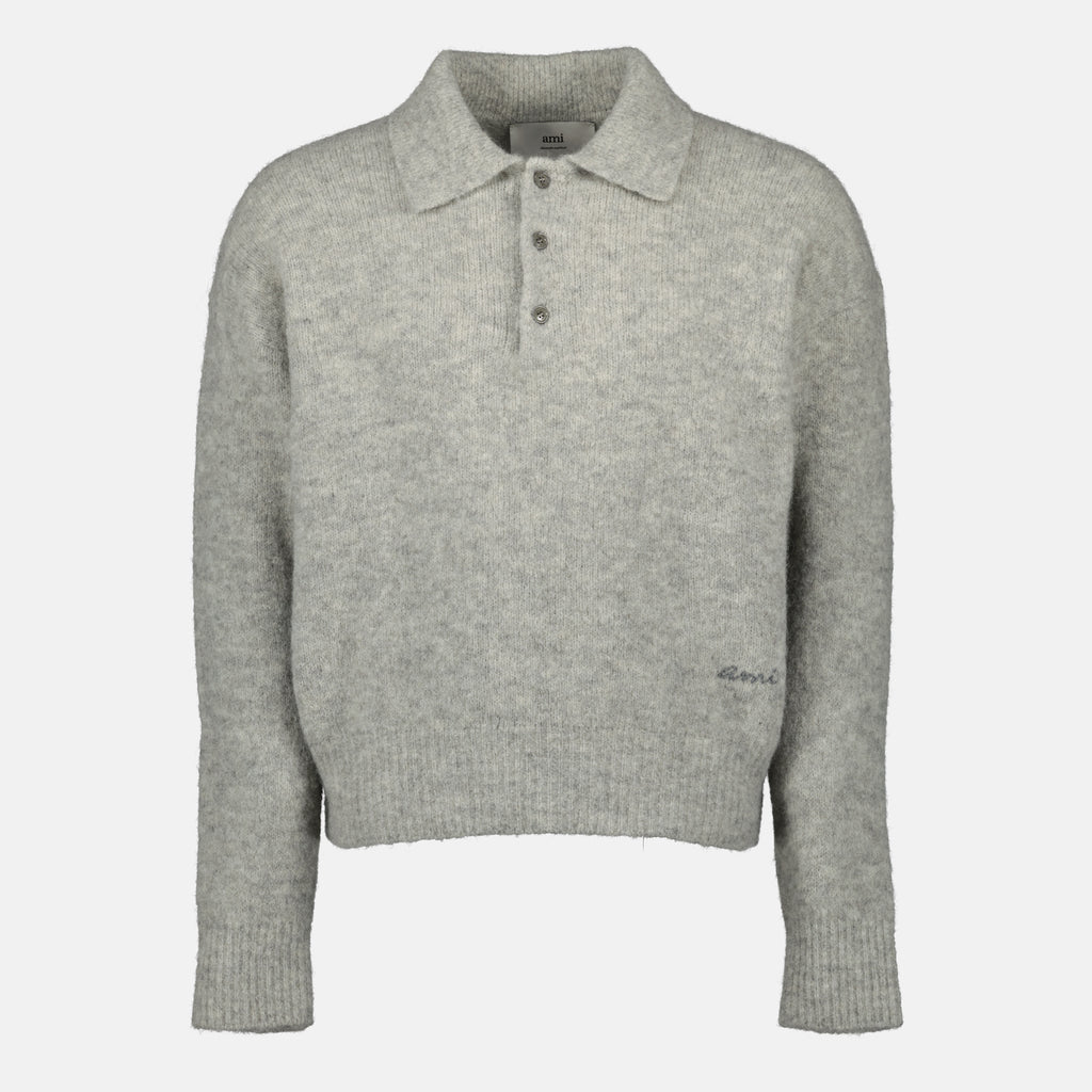 Imagen del artículo Polo de alpaca de Ami PARIS para Hombre - Temporada Otoño-Invierno 2025 - Vista Frontal