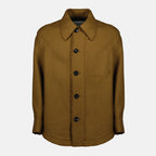 Imagen del artículo chaqueta de camisa de lana marrón de la marca Ami PARIS para Unisex - Temporada Otoño-Invierno 2025 - Vista Frontal