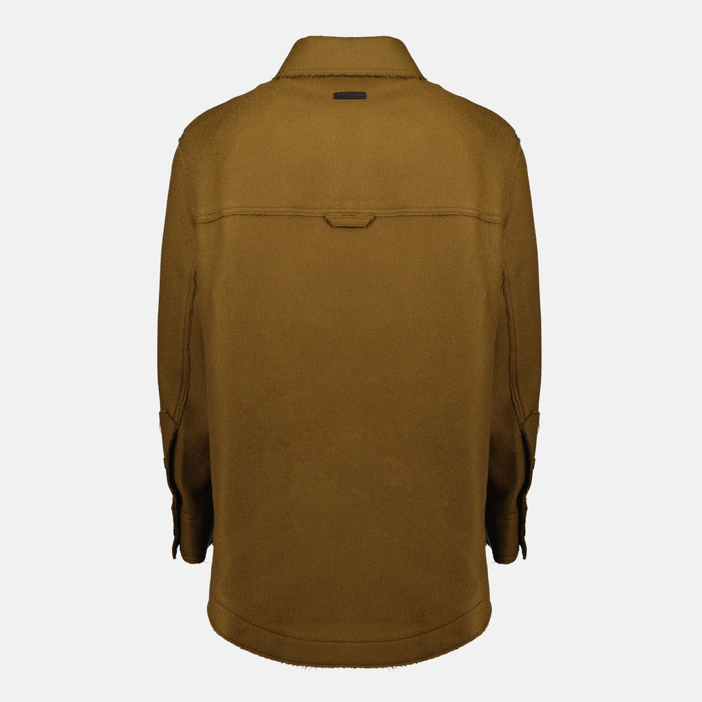 Image de l'article Veste chemise en laine marron de la marque Ami PARIS pour Unisex - Saison Automne-Hiver 2025 - Vue de Dos