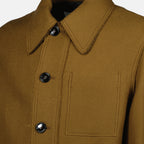 Imagen del artículo chaqueta de camisa de lana marrón de la marca Ami PARIS para Unisex - Temporada Otoño-Invierno 2025 - Vista Detallada_2