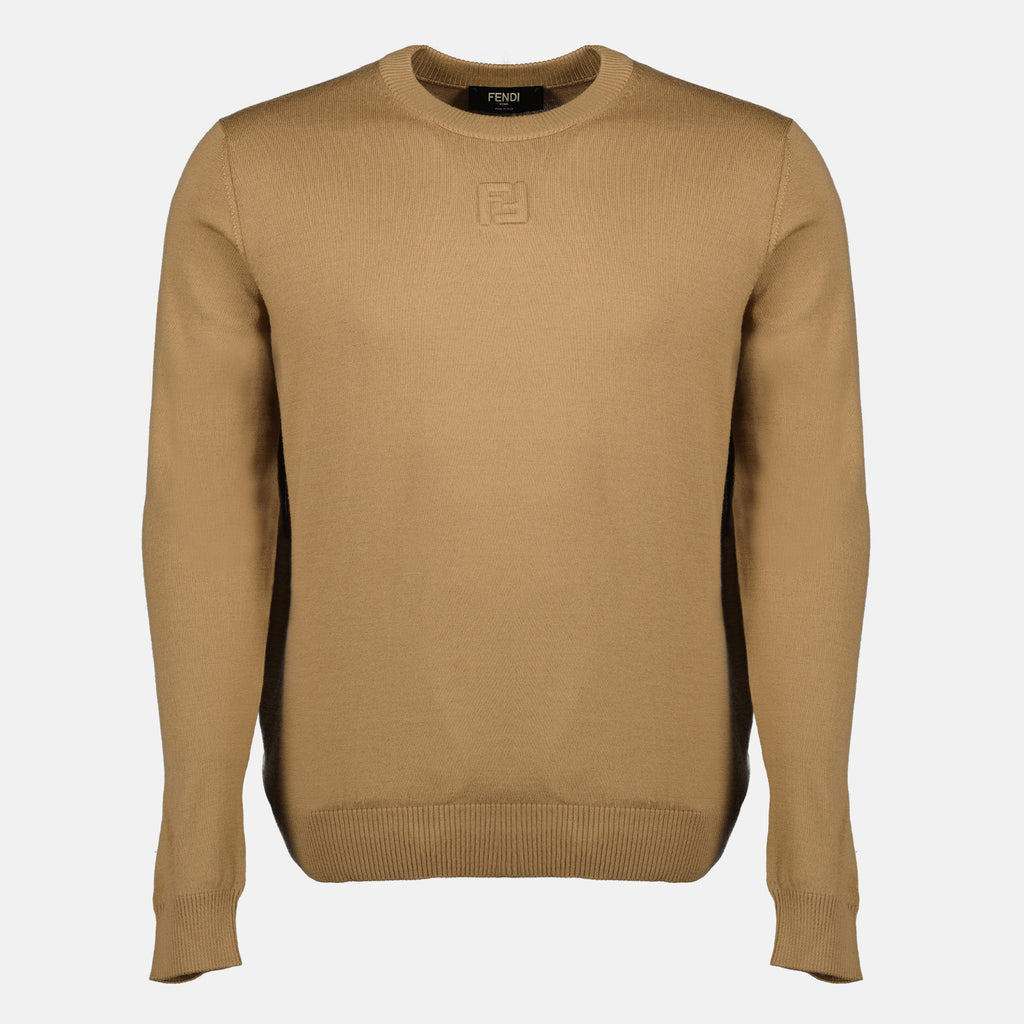 Maille Pull en laine marron Fendi Marron Homme