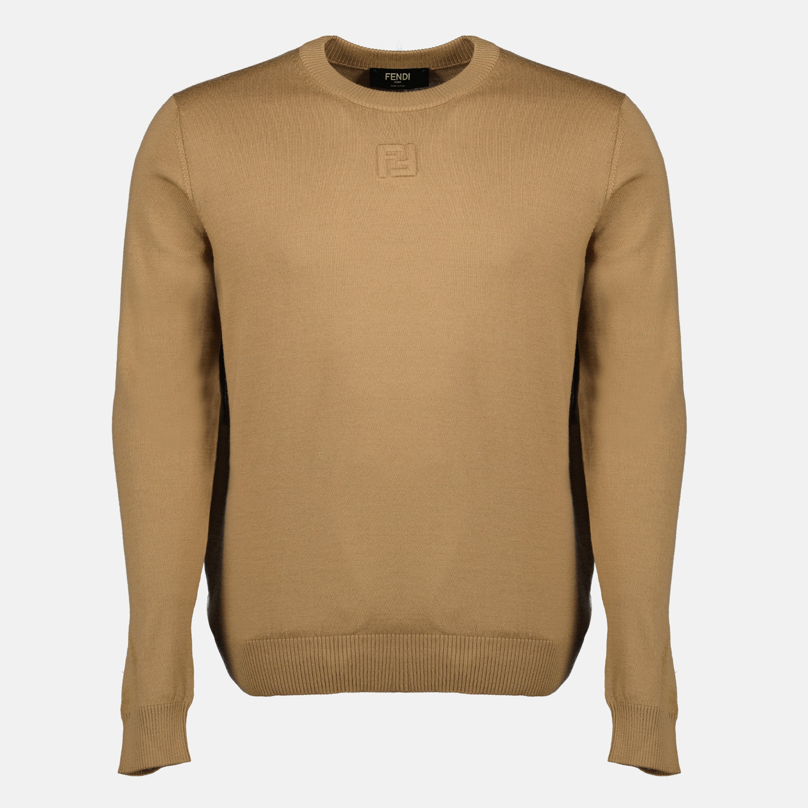 Maille Pull en laine marron Fendi Marron Homme