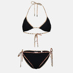Immagine del bikini nero a quadri del marchio Burberry per donna - Stagione Primavera-Estate 2026 - Vista Frontale