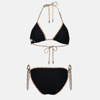 Immagine del bikini nero a quadri del marchio Burberry per donna - Stagione Primavera-Estate 2026 - Vista Posteriore