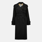 Imagen del trench largo Castleford negro de Burberry para Mujer - Temporada Primavera-Verano 2026 - Vista Frontal