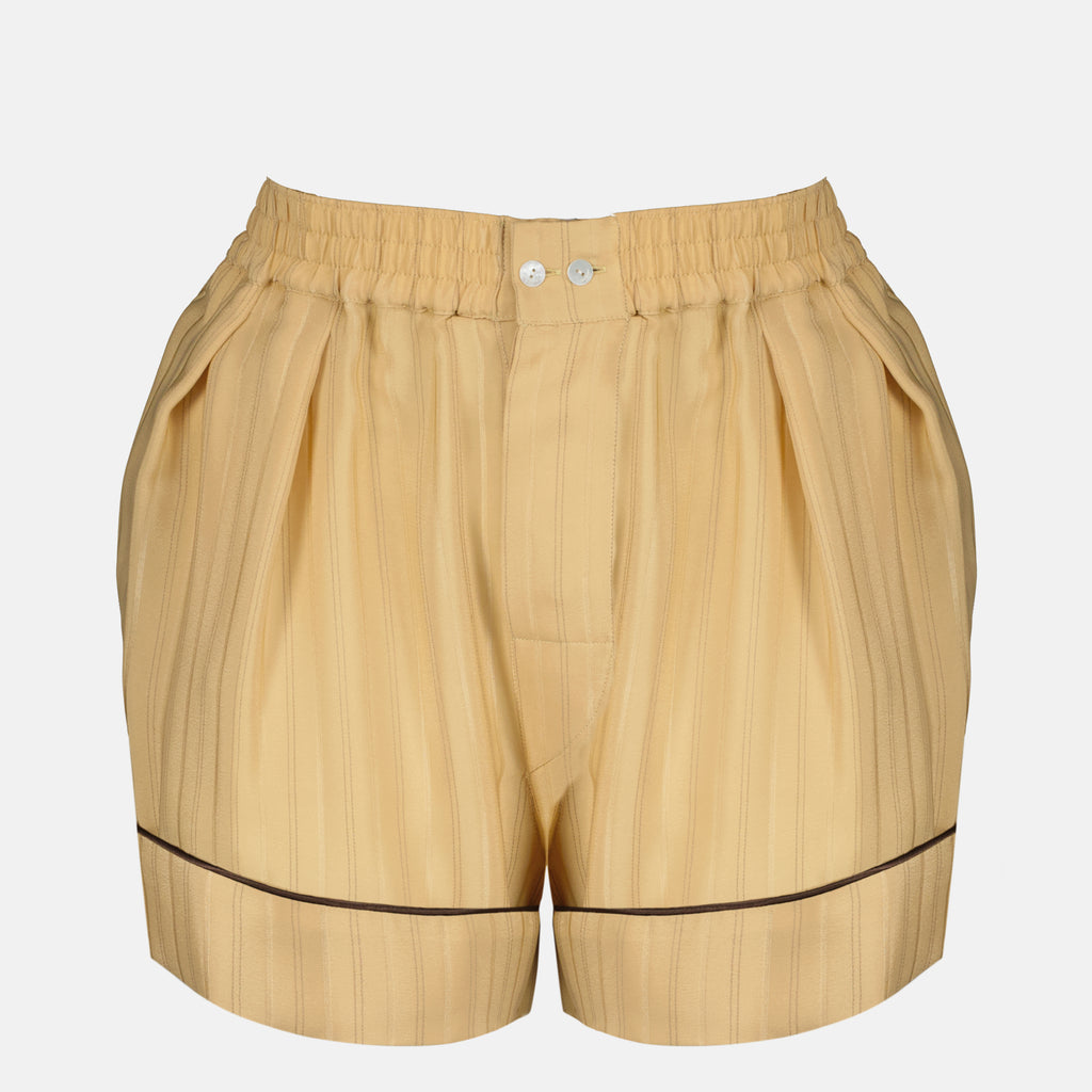 Shorts Beige Seiden-Pyjama-Shorts Saint Laurent Beige Homme