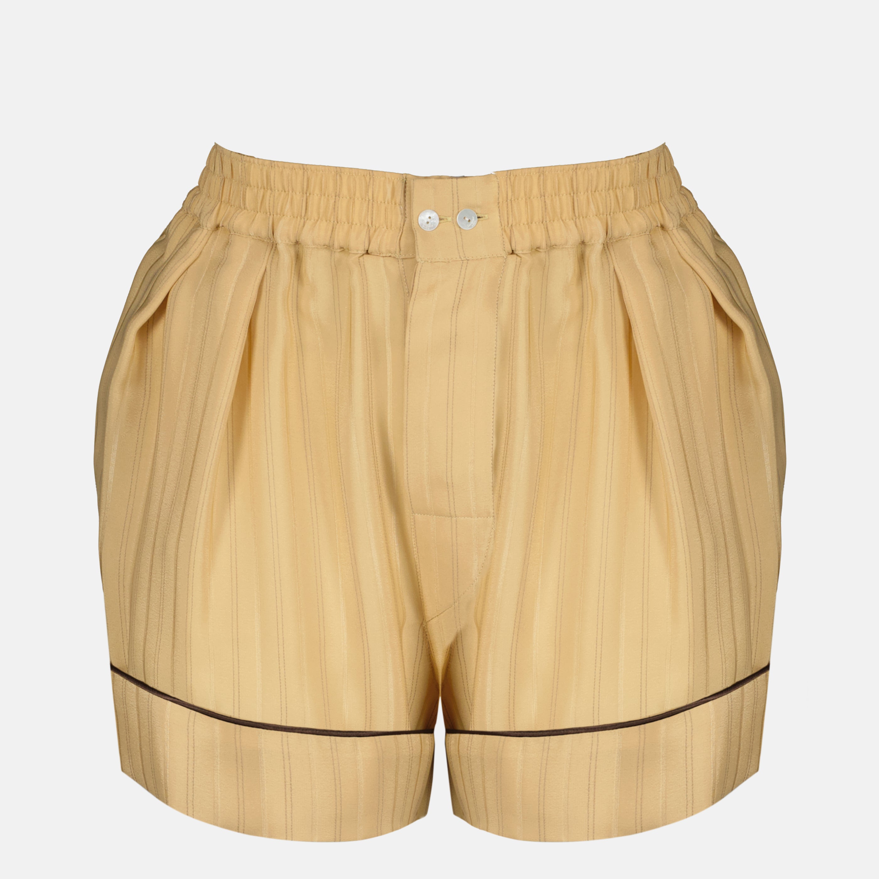 Shorts Beige Seiden-Pyjama-Shorts Saint Laurent Beige Homme