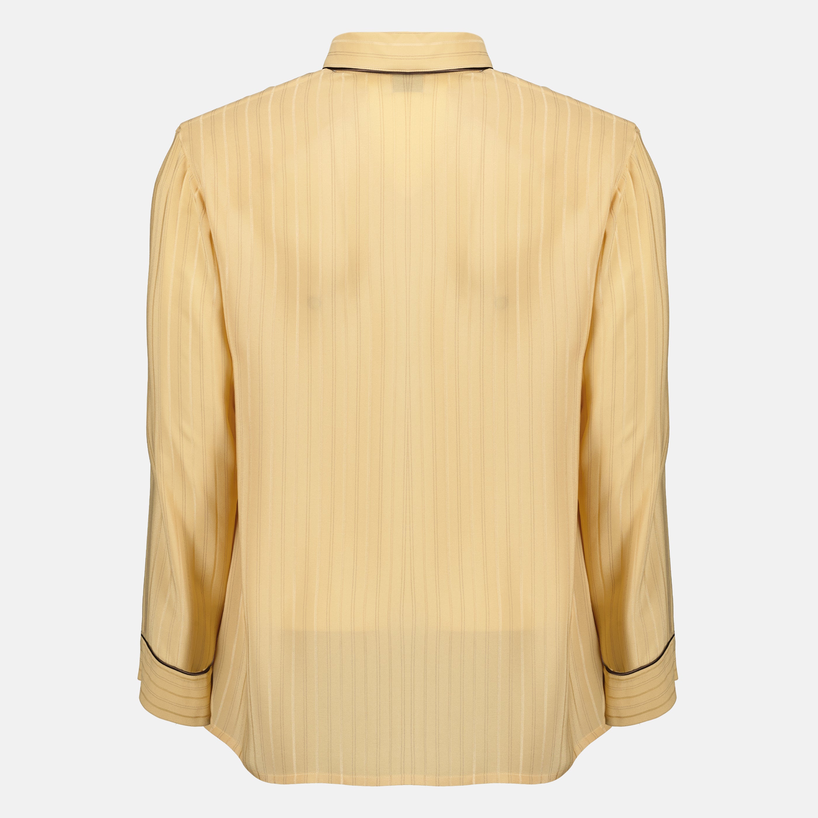 Immagine del top da pigiama in seta beige del marchio Saint Laurent per Uomo - Collezione Primavera-Estate 2026 - Vista Posteriore