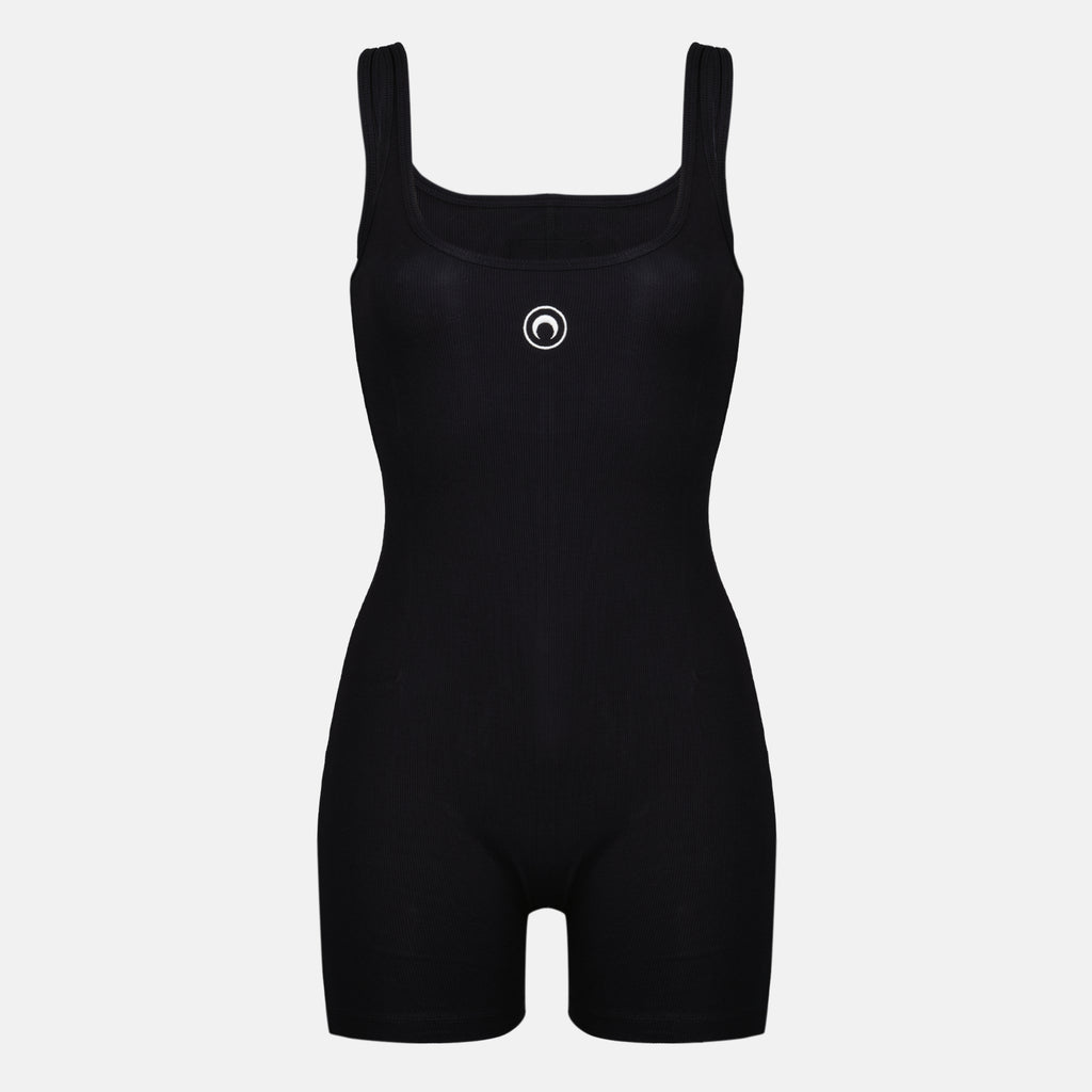 Combinaisons et ensembles ブラックコットンジャンプスーツ Marine Serre Noir Femme
