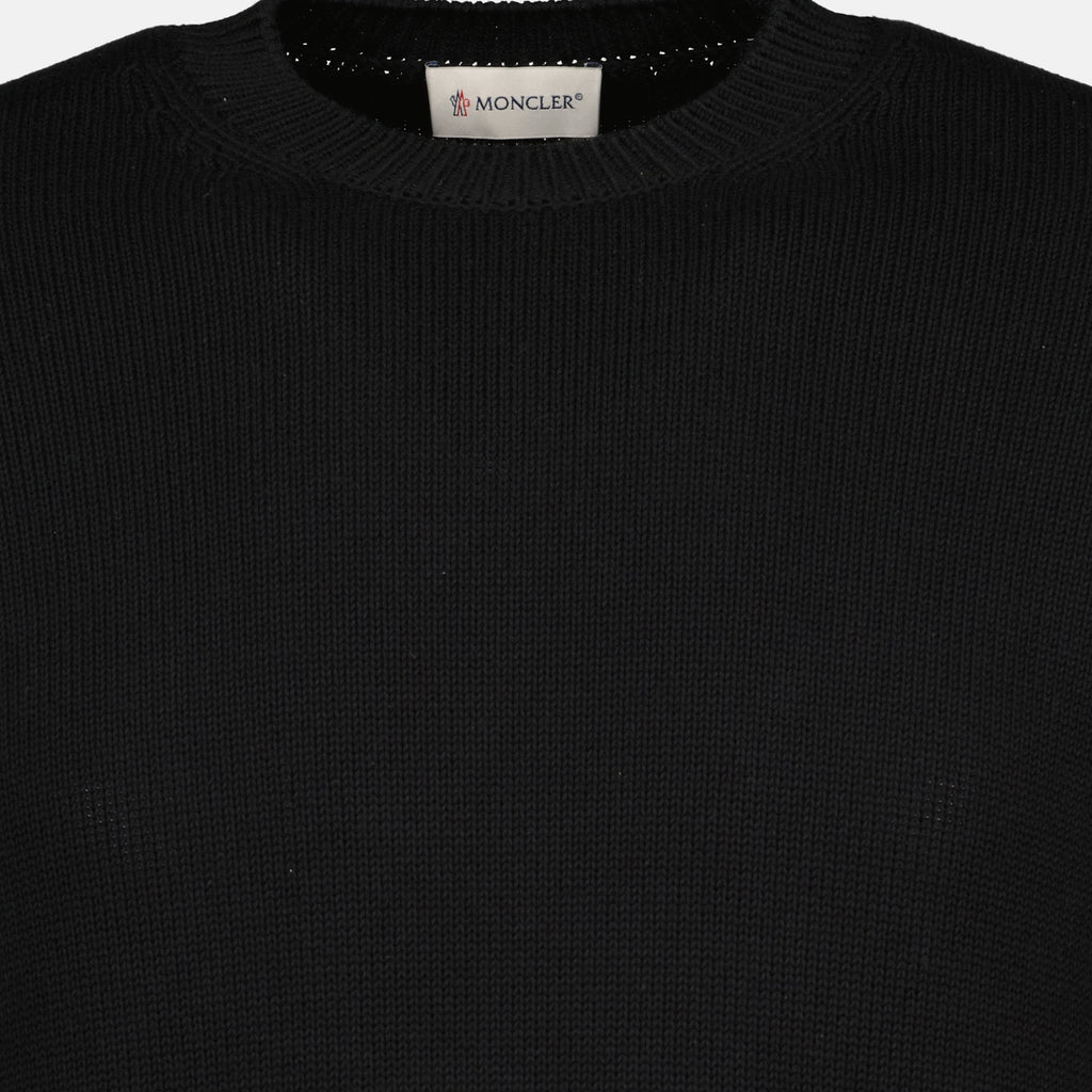 モンクレールブランドの男性用黒ニットセーターの画像 - 2026年春夏シーズン - 詳細ビュー_2