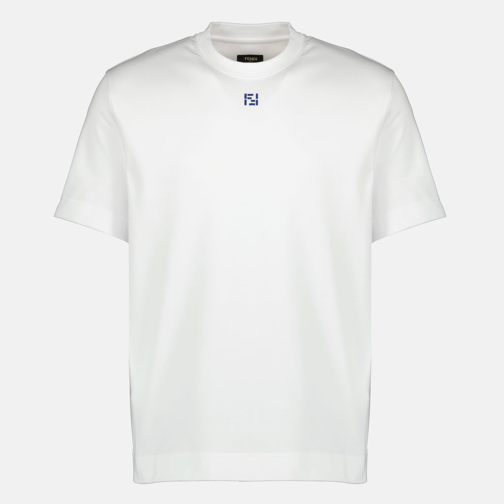 T-shirts FF 코튼 티셔츠 화이트 Fendi Blanc Homme