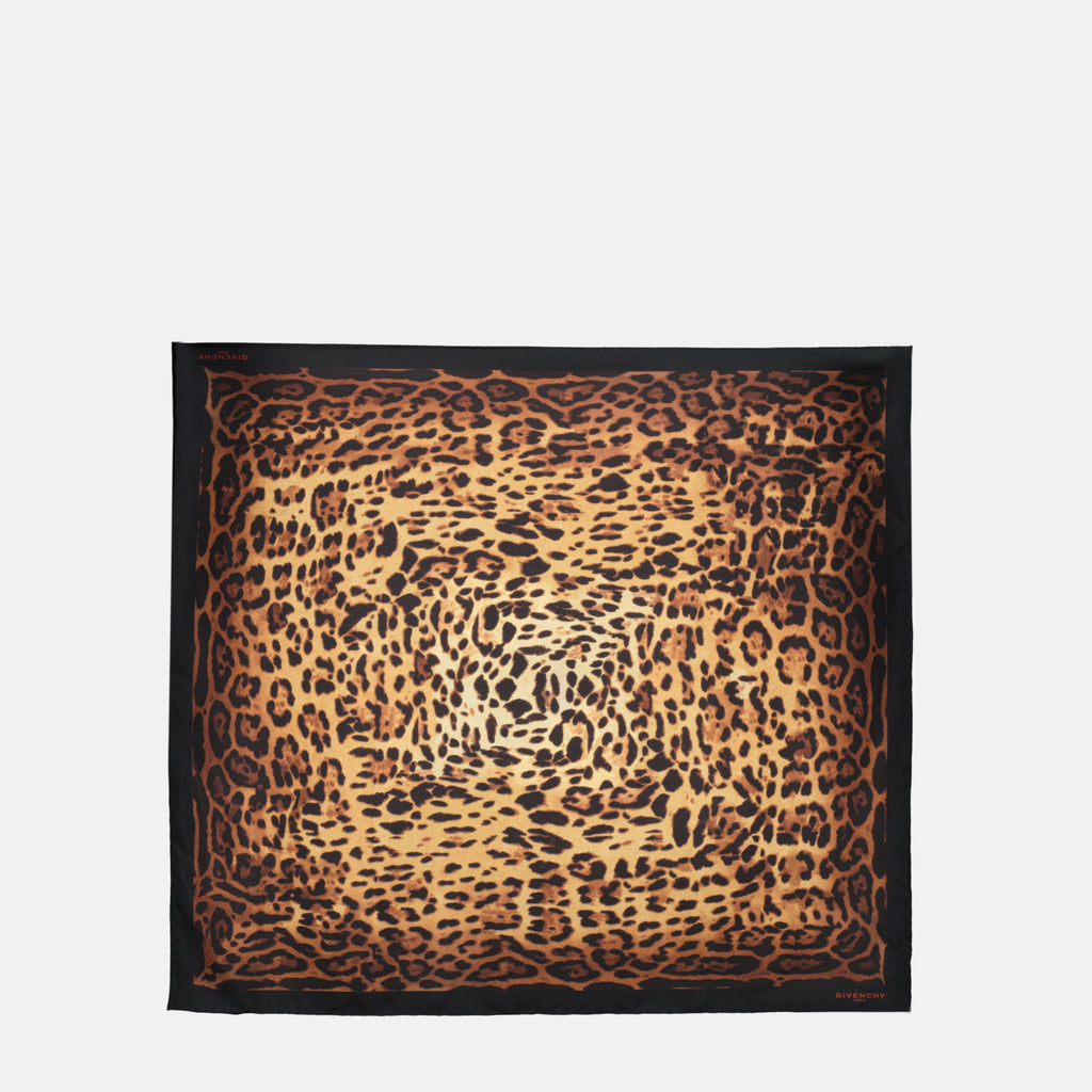 Écharpes, foulards et gants Square de Seda con Estampado de Leopardo Givenchy Marron Femme
