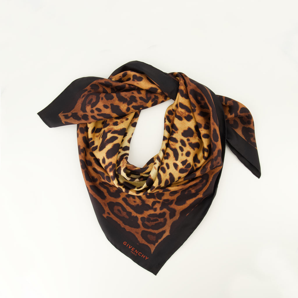 Écharpes, foulards et gants Square de Seda con Estampado de Leopardo Givenchy Marron Femme