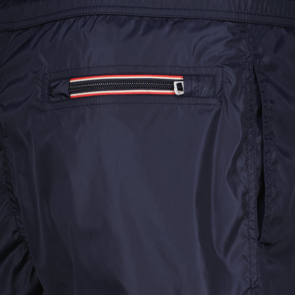Beachwear 블루 수영 반바지와 블랙 로고 Moncler Bleu foncé Homme
