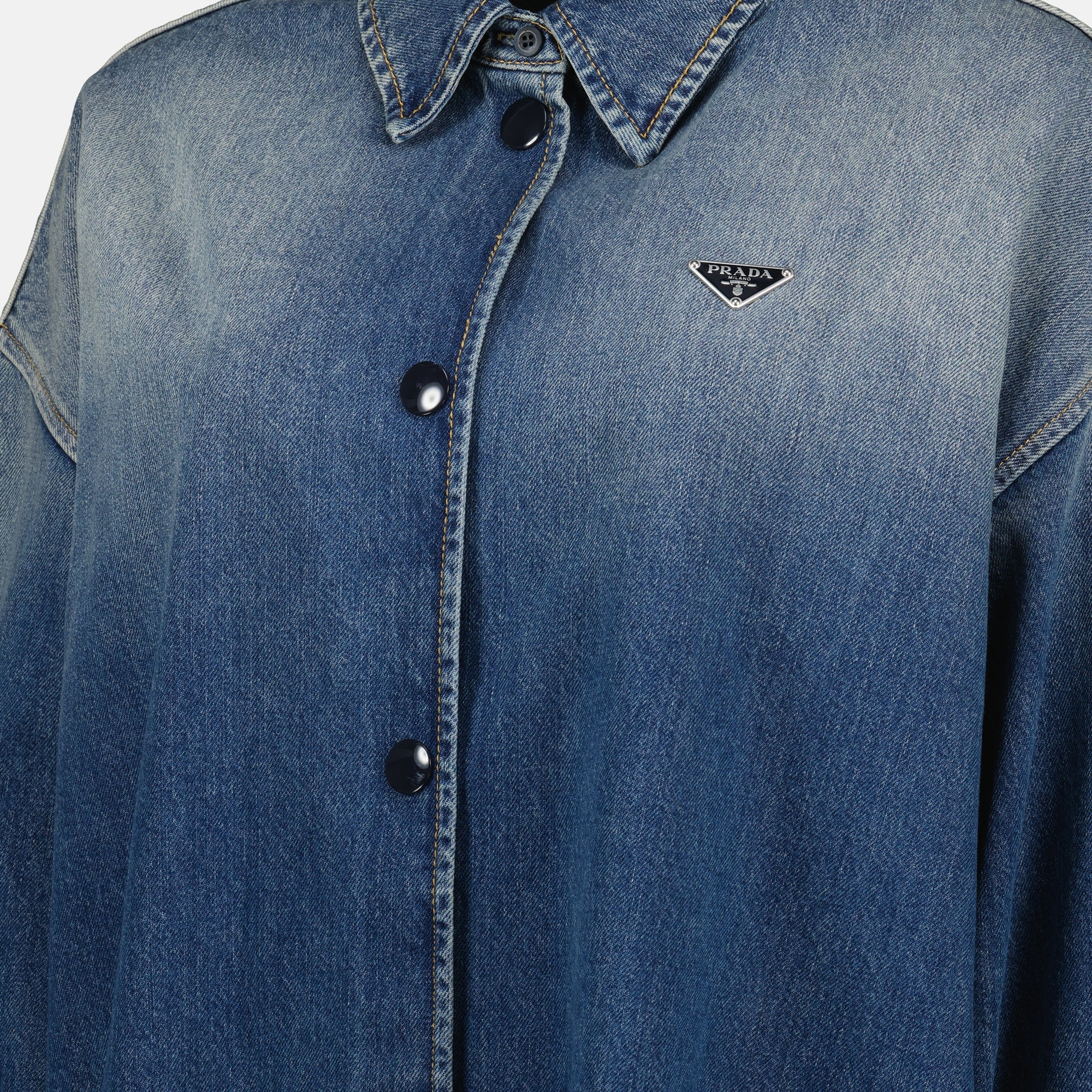 Chemises Denim Shirt Prada Bleu Femme