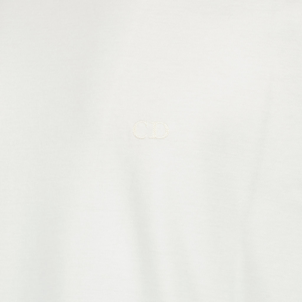 T-shirts CD刺繍コットンホワイトTシャツ Dior Blanc Homme