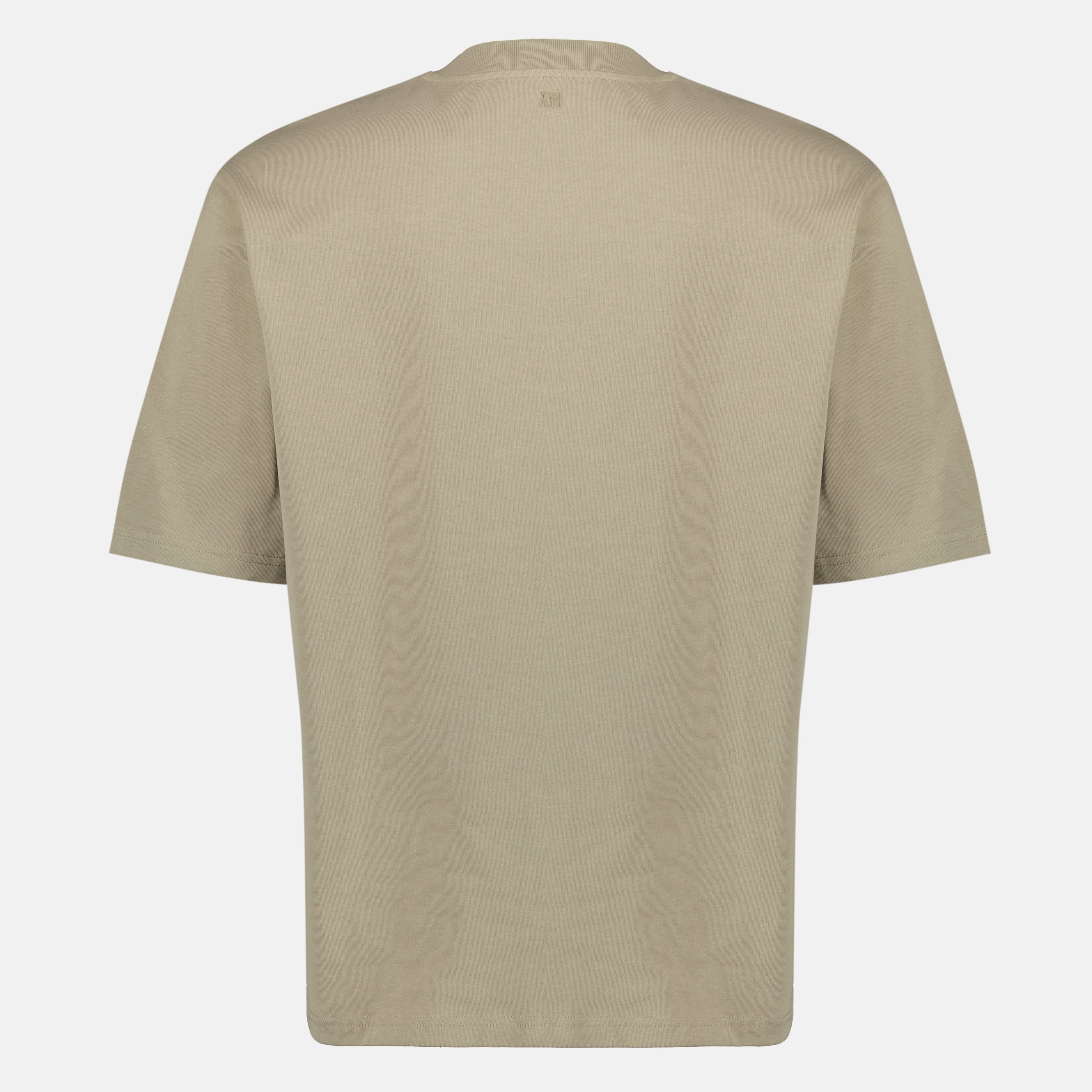 Image of the article Beige AMI Heart Cotton T-shirt from the brand Ami PARIS for Unisex - Spring-Summer 2026 Season - Back View