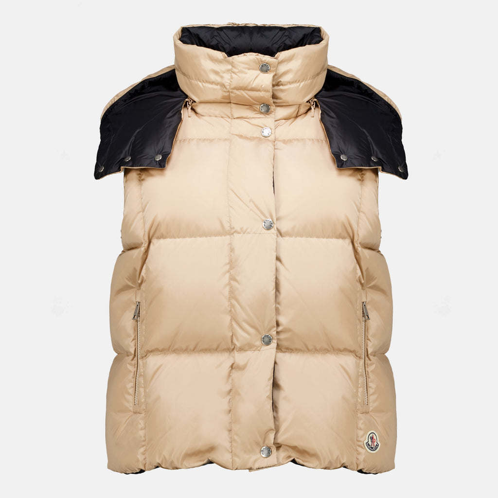 Vestes Macareux 베이지색 민소매 다운 자켓 Moncler Beige Femme