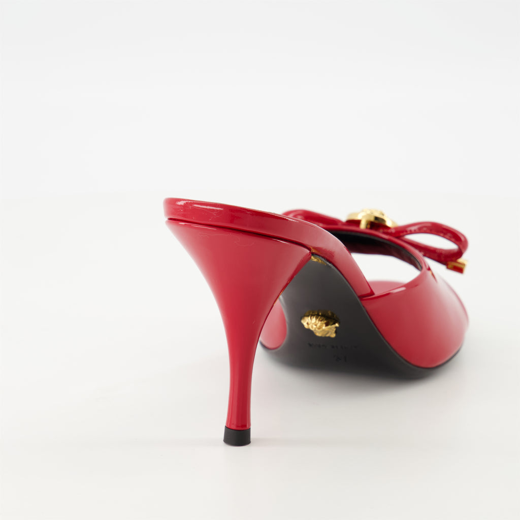 Open shoes Bow Heel Mules Versace Red Femme