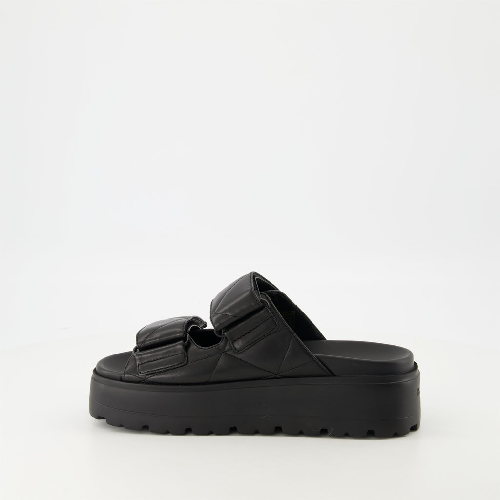 Scarpe aperte Mule in Pelle Trapuntata Prada Nero Femme