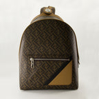 Backpacks Chiodo Diagonal Backpack Fendi Brown Homme
