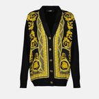 Malhas Cardigan Barocco Coupe des Dieux Versace Amarelo Femme