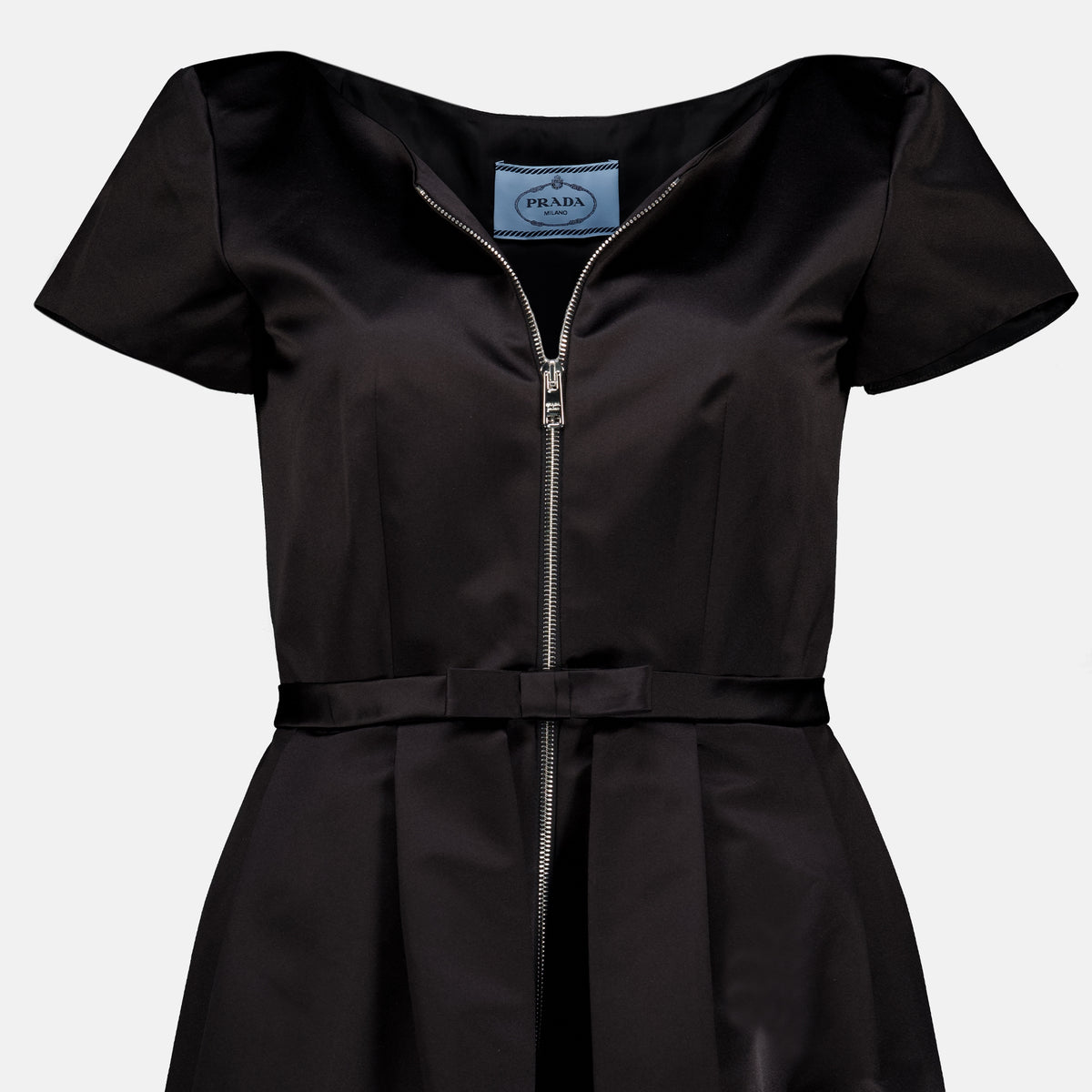 Robes Abito Duchess in Seta Nera Prada Noir Femme