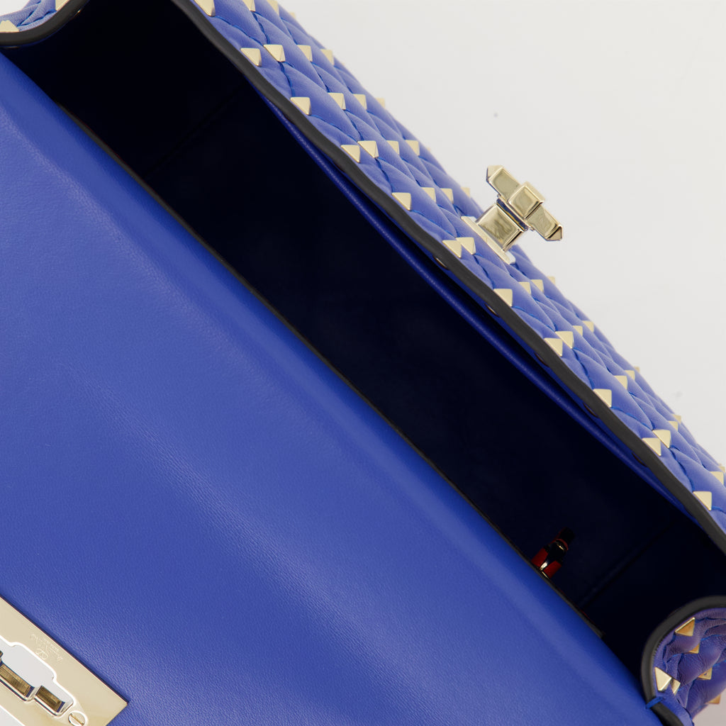 Borse a tracolla Sac Rockstud Spike moyen Valentino Garavani Blu Femme