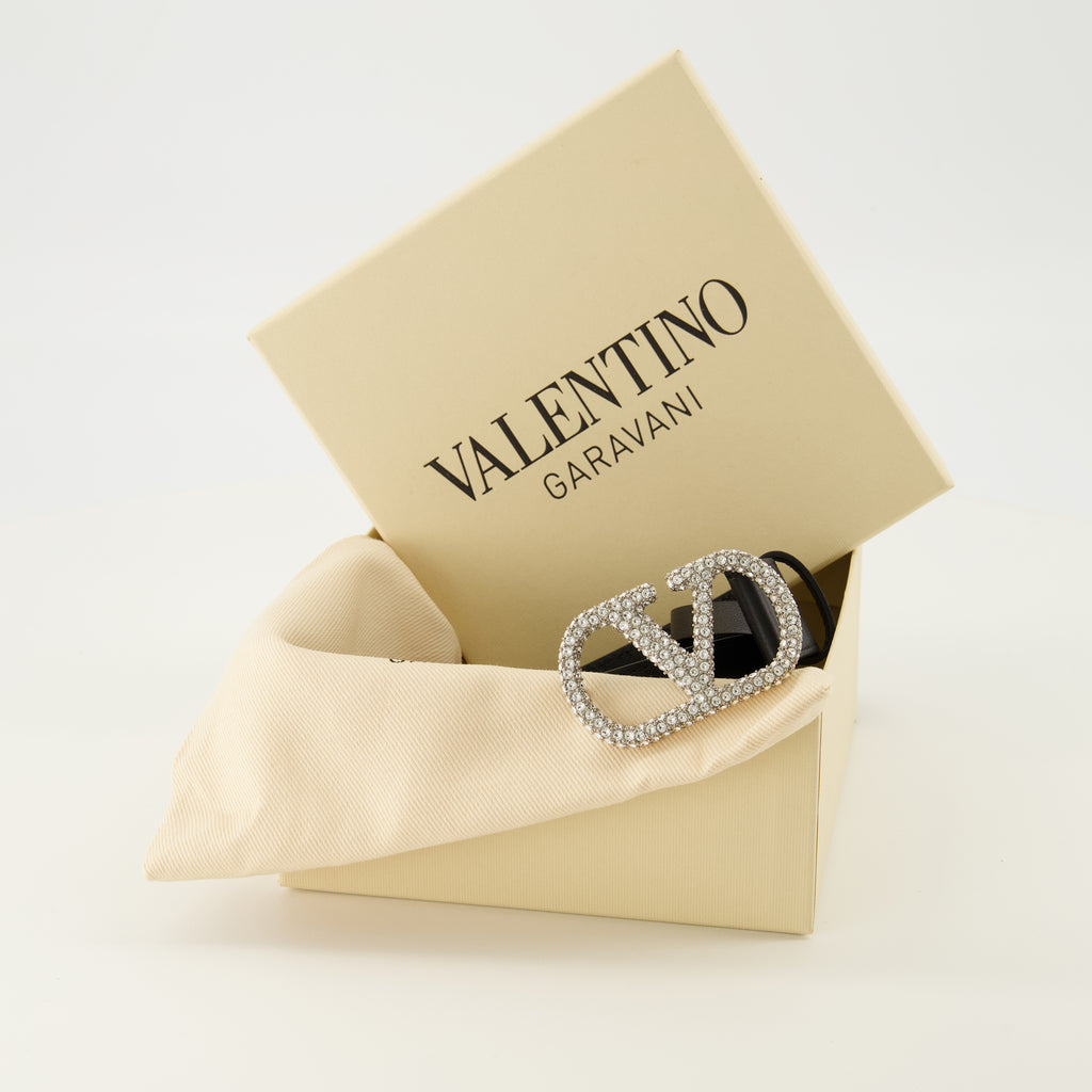 Imagem do artigo Cinto VLogo preto com cristais Swarovski® de 30 mm da marca Valentino Garavani para Mulheres - Temporada Primavera-Verão 2026 - Vista Detalhada_3