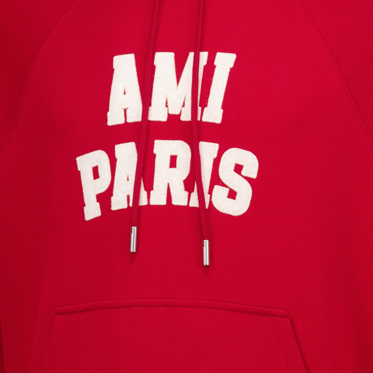 Sweatshirts Rote bestickte Kapuzenjacke Ami PARIS Rouge Unisexe