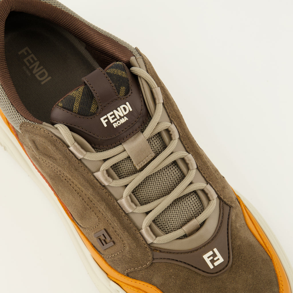 Baskets 펜디 포스 브라운 스니커즈 Fendi Marron Homme
