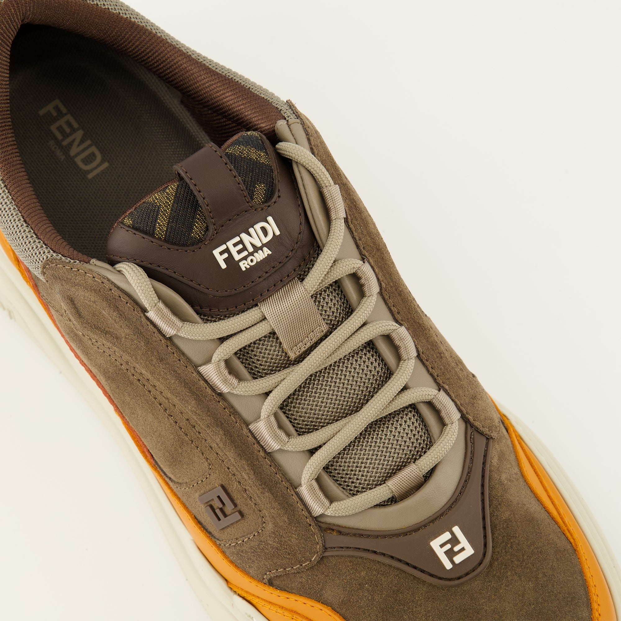 Baskets 펜디 포스 브라운 스니커즈 Fendi Marron Homme
