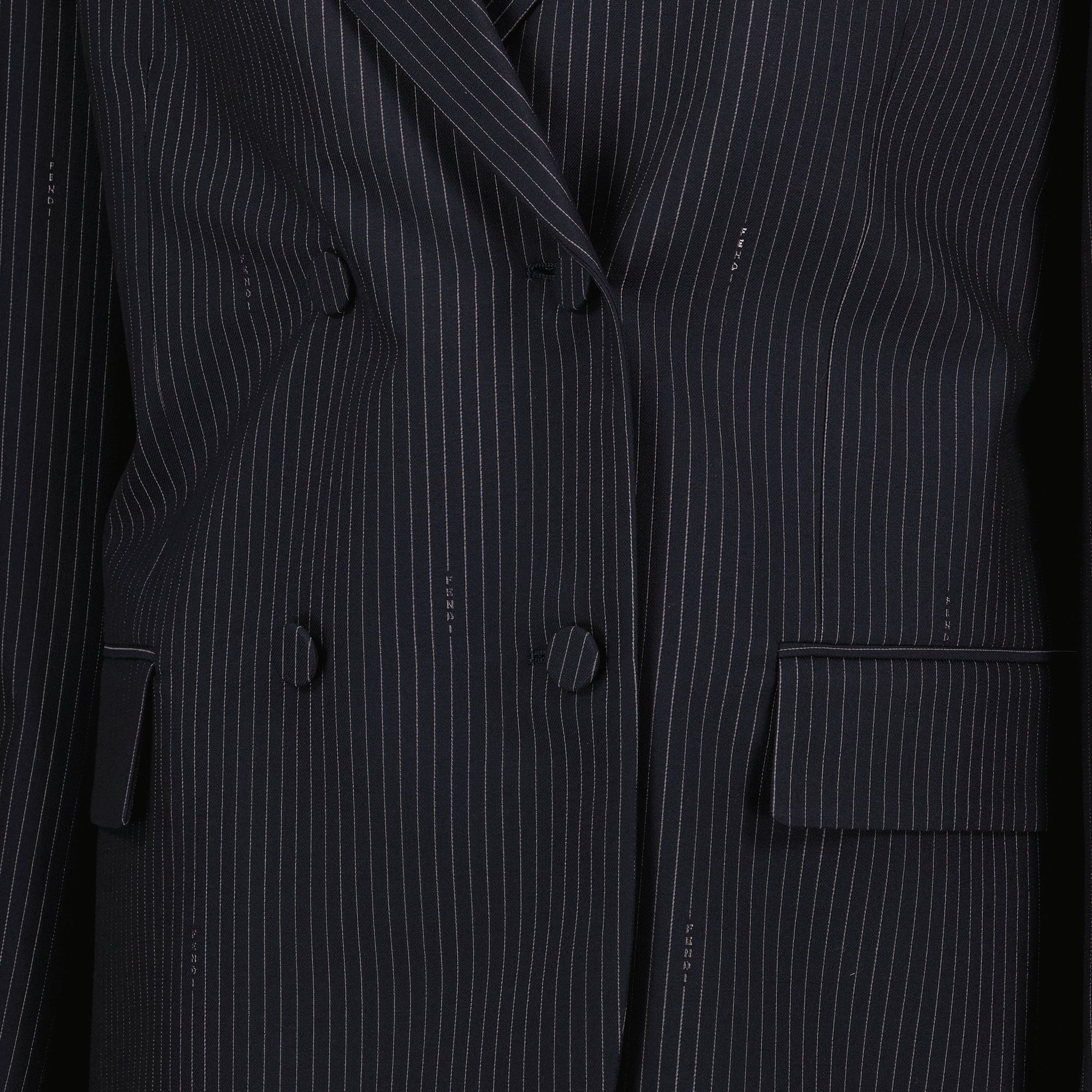 Image de l'article Blazer à rayures bleu marine de la marque Fendi pour Femme - Saison Printemps-Été 2026 - Vue détaillée_1